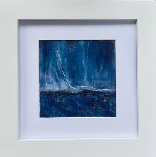 Tidal Chant | 5"x5" Painting in 10"x10" Frame